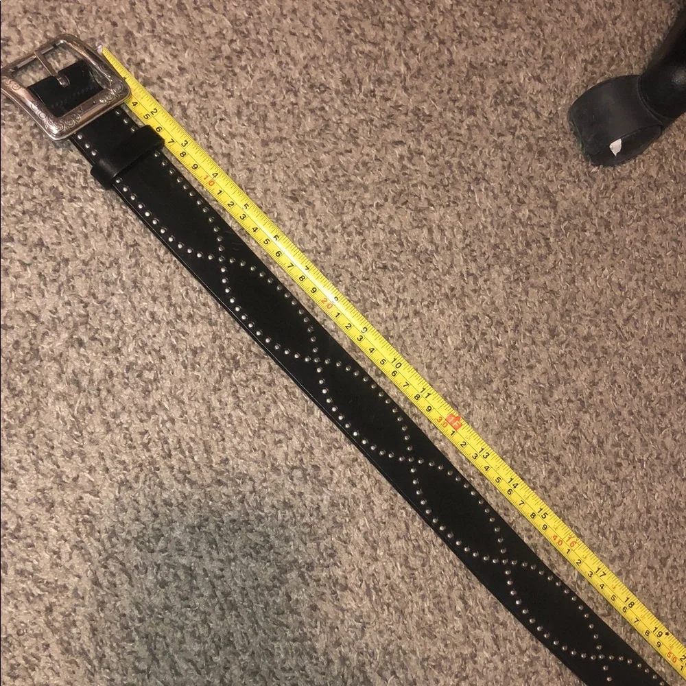 Brighton Women’s Black Jett Garrison Silver Buckle Studded Belt